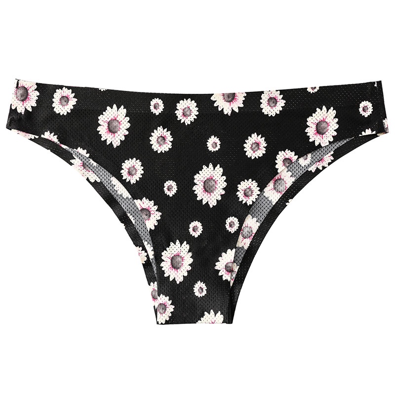 Quần lót ZXYOUPING không đường may in họa tiết khoét lỗ thông thoáng quyến rũ cho nữ size XS-L