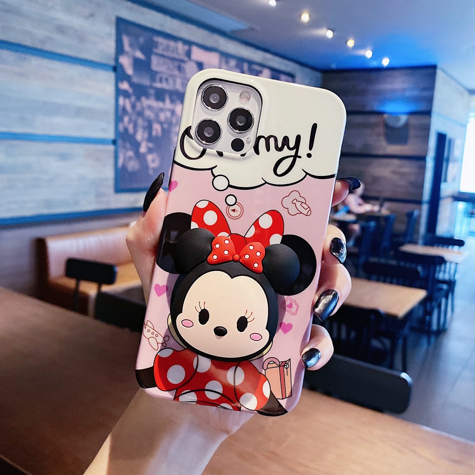 Ốp điện thoại họa tiết dễ thương có giá đỡ cho Apple Iphone 11 12 Pro 12pro Max 12mini 7 8 Plus X Xs Max Xr | BigBuy360 - bigbuy360.vn
