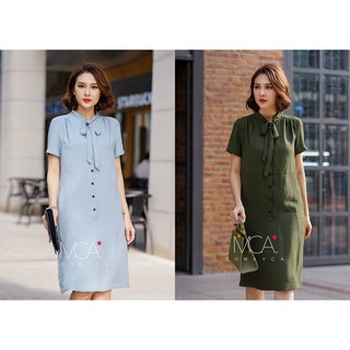 Váy suông nữ cổ thắt nơ D723