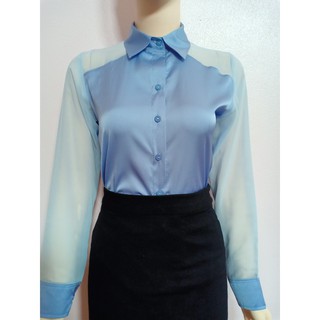 Áo sơ mi nữ lụa Bóng Hàn ( ảnh thật)