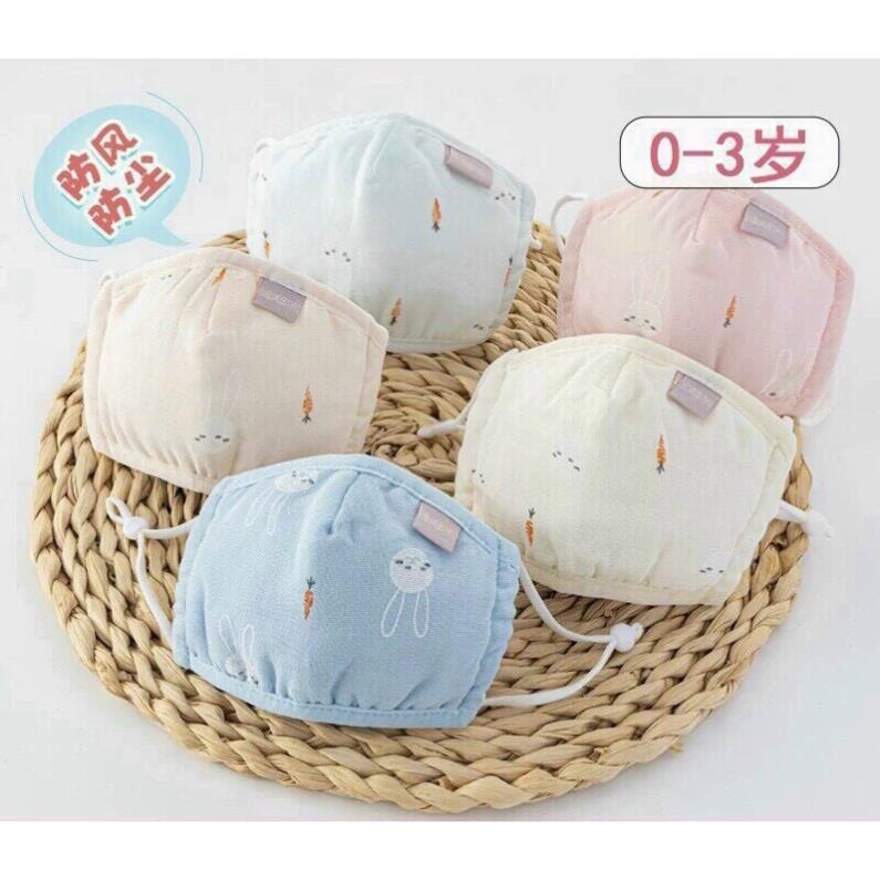 Khẩu trang sợi tre rút dây 6 lớp siêu đẹp cho bé (sỉ,lẻ)