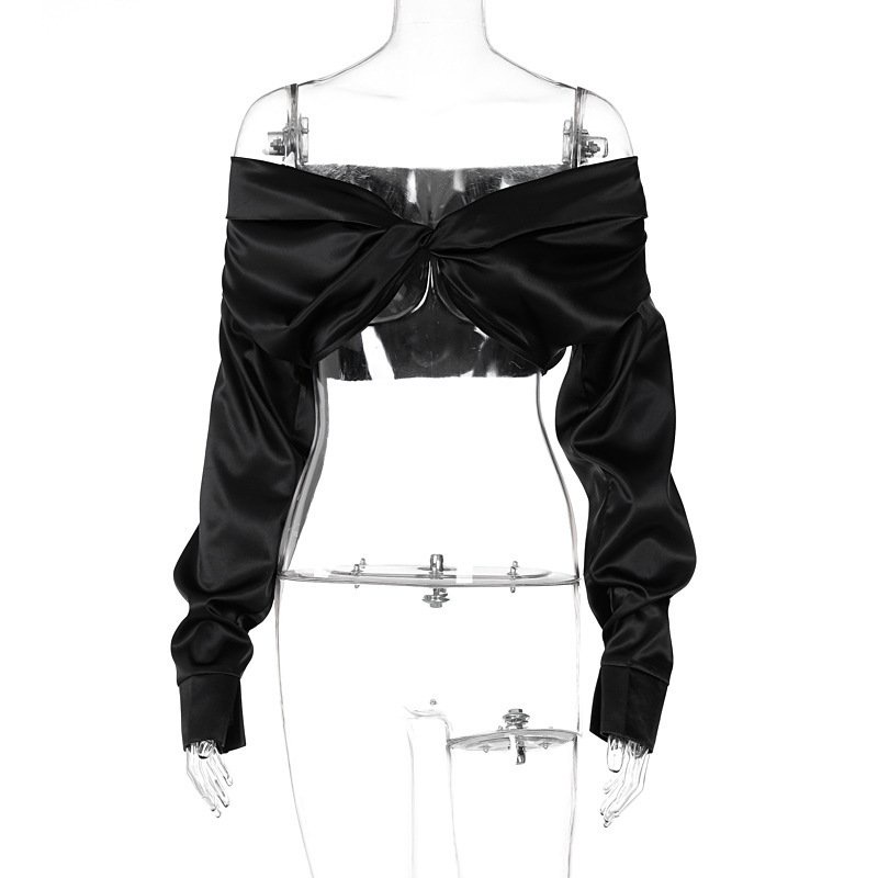 Áo kiểu nữ tay dài trễ vai thiết kế độc đáo quyến rũ thời trang