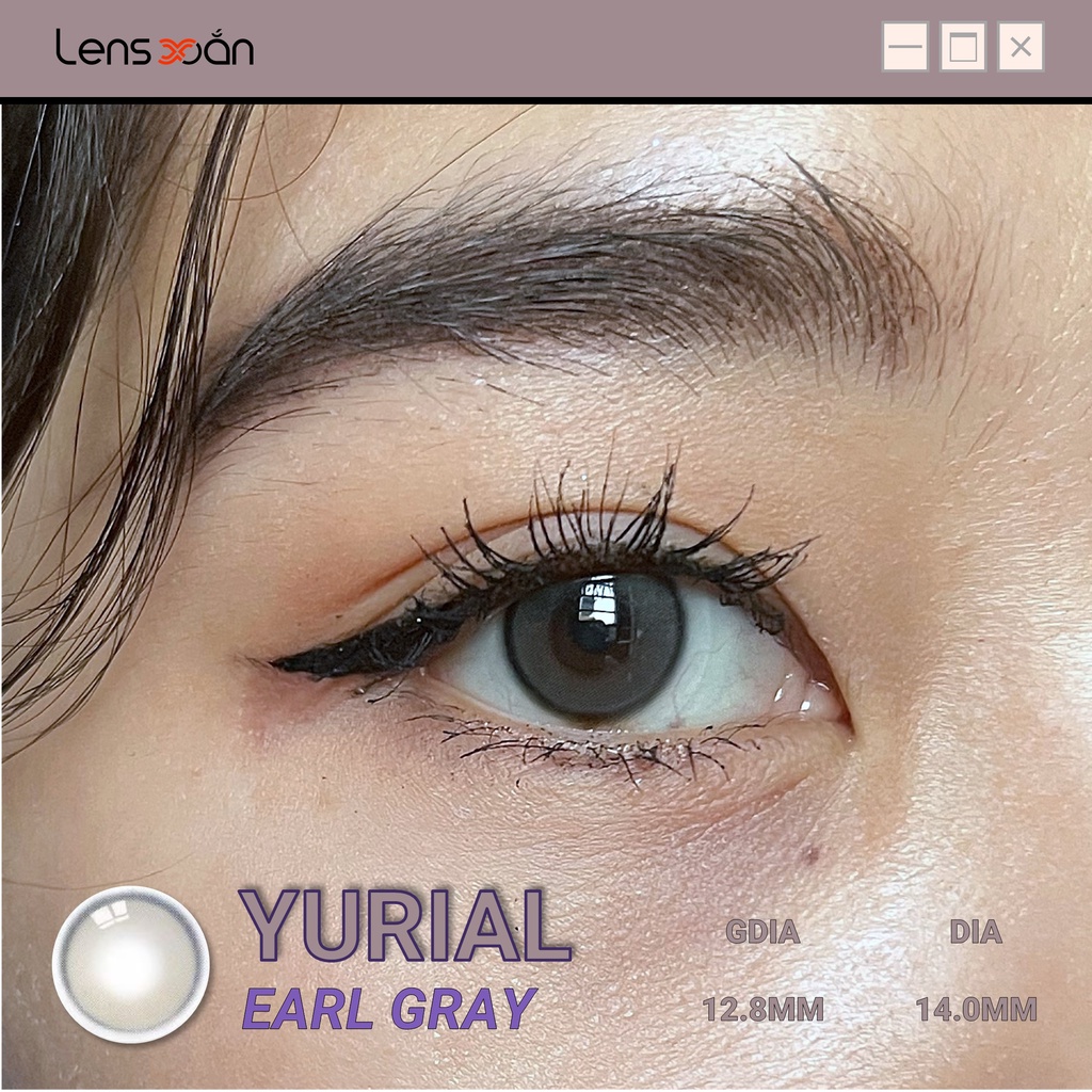 KÍNH ÁP TRÒNG YURIAL EARL GRAY CỦA IDOL LENS (12 THÁNG): Lens xám lạnh trong suốt hiệu ứng 3D | Lens Xoắn (GIÁ 1 CHIẾC)