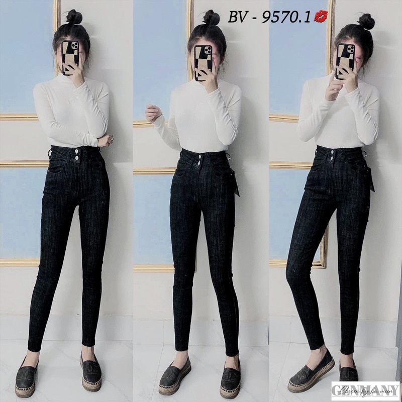 Quần bò nữ ôm trơn lưng cao siêu đẹp. Size S M L