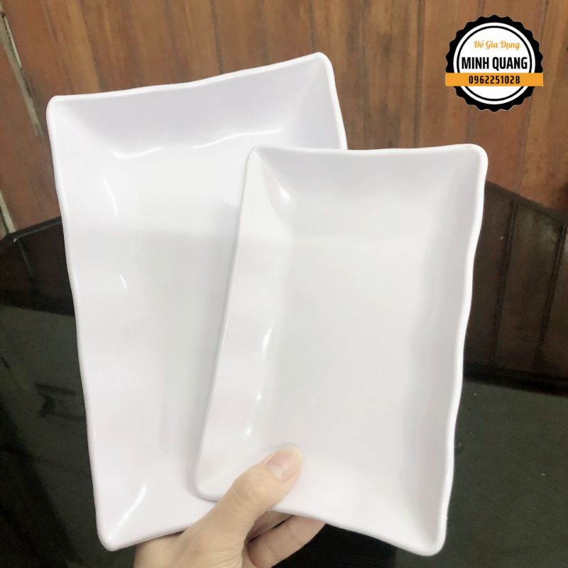 Đĩa Nhựa Phíp Chữ Nhật 2 Size Nhựa Việt Nhật Cao Cấp Chịu Nhiệt Tốt, Đĩa Nhựa Đựng Hoa Quả, Bánh Kẹo, Đồ Ăn Vặt Tiện Lợi