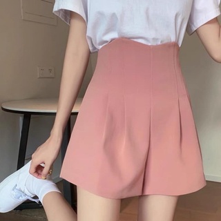 Quần short Cạp Cao Xếp Ly Khoá Kéo Chìm Trendy