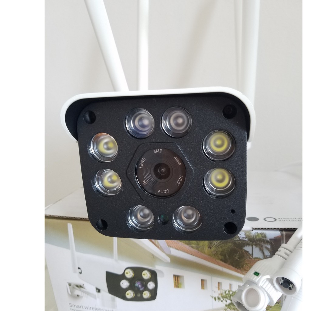 Camera Wifi -  Camera yoosee ngoài trời wifi 4 râu 3.0 kèm thẻ 128gb - chống nước xem đêm có màu [Bảo Hành 2 Năm]