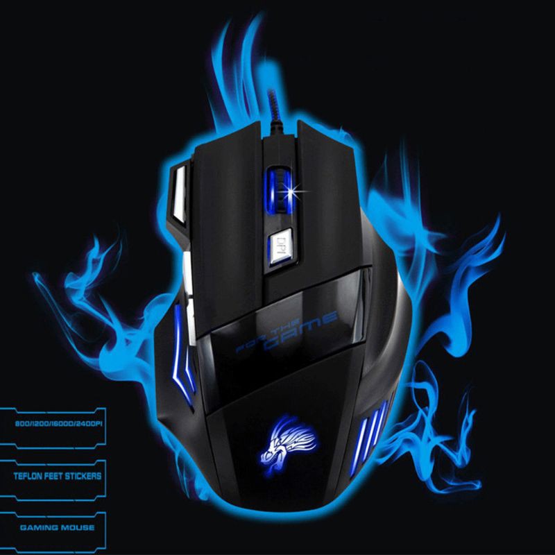 Chuột Chơi Game Kok 7 Nút Có Đèn Led, 5500 Dpi Cho Laptop / Pc
