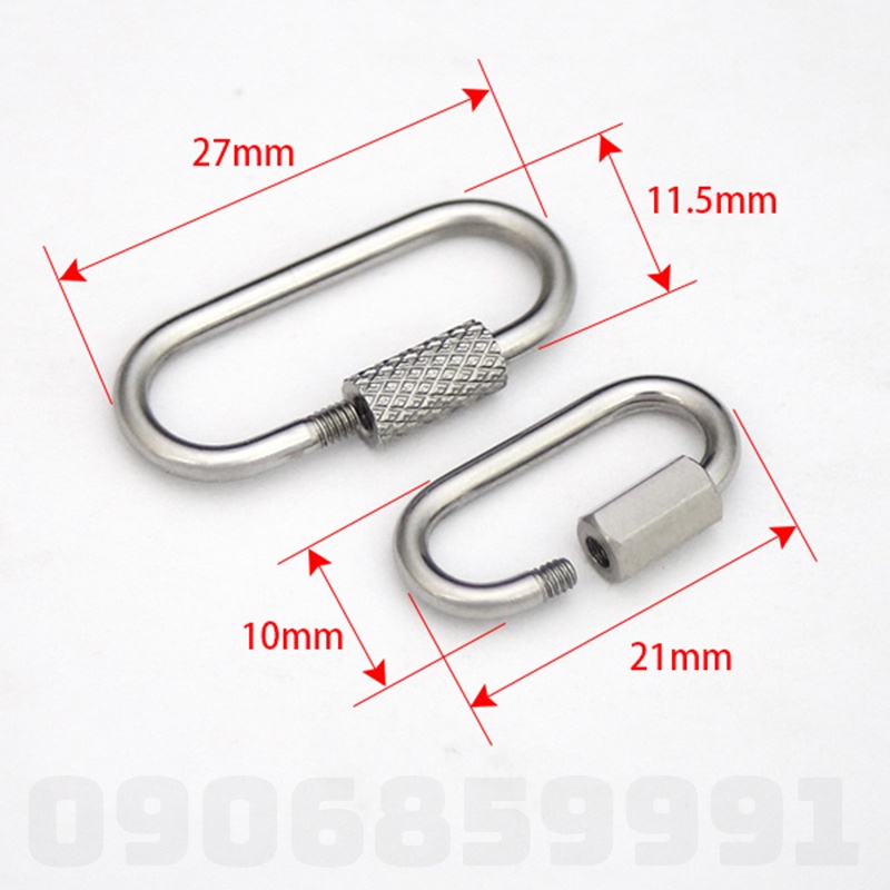 Móc khóa carabiner khóa xoay,móc treo phụ kiện EDC inox 304