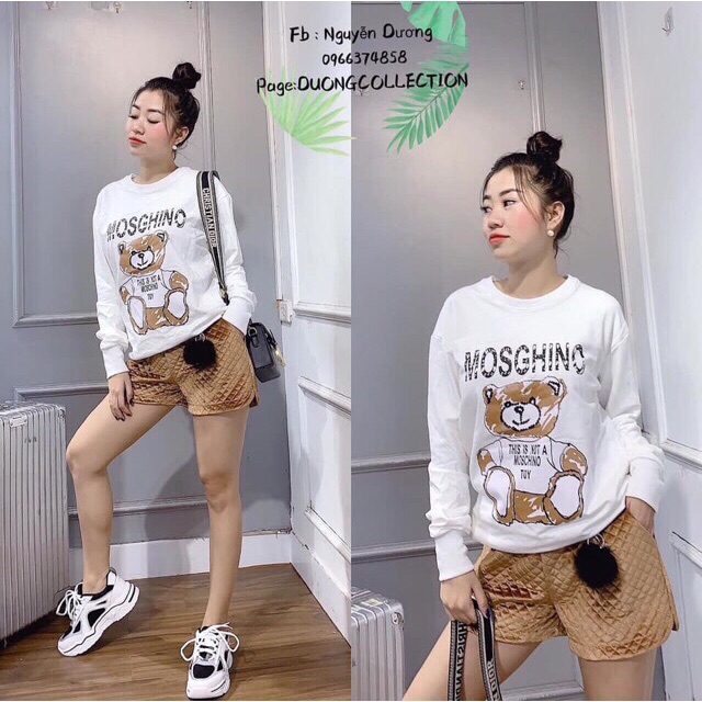 Áo nỉ Hoodie Moschi in hình chú gấu