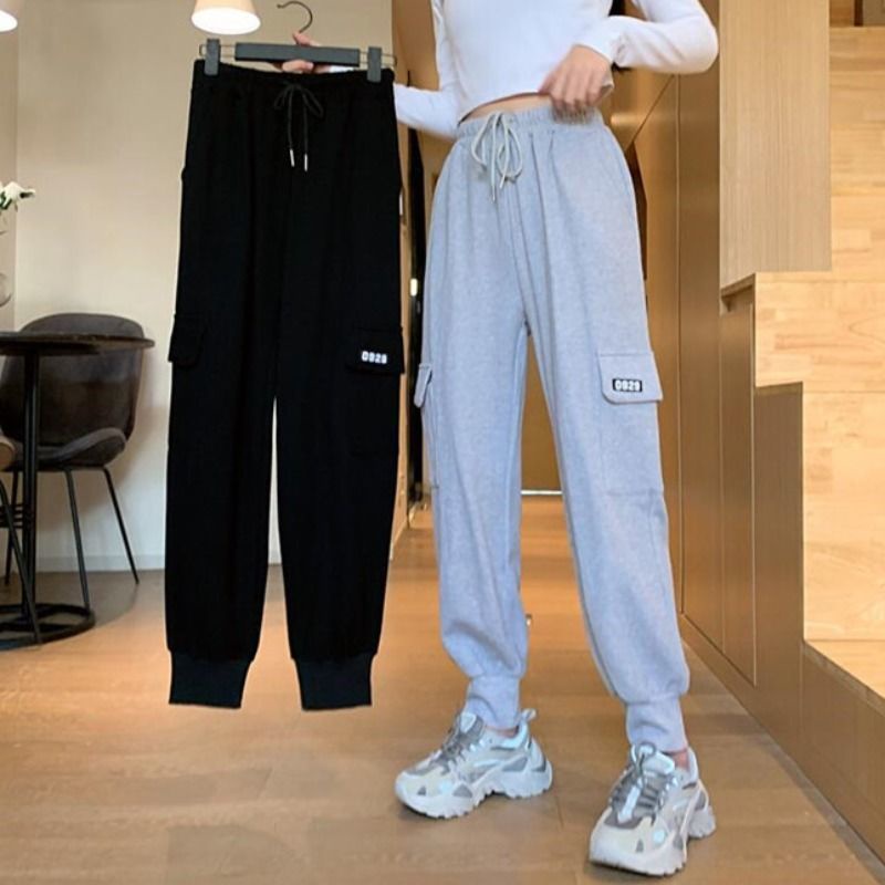 NRVP Quần jogger nữ dài lưng cao thời trang Hàn Quốc