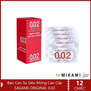 Bao Cao Su Cao Cấp Siêu Mỏng SAGAMI ORIGINAL 0.02 (Hộp 12 chiếc)