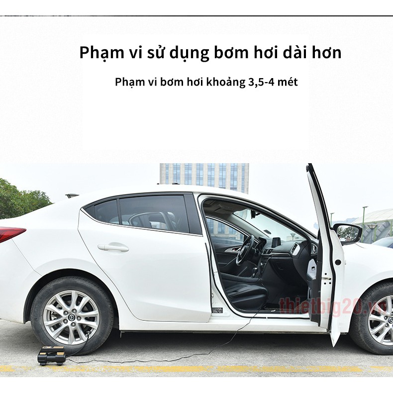 Máy Bơm Lốp 1 Xi-Lanh Cỡ Lớn Tốc Độ Cao GXE17 - Đồng Hồ Điện Tử, Cài Thông Số Áp Suất, Tự Ngắt, Có Đèn Pin (ĐIỆN 12V)