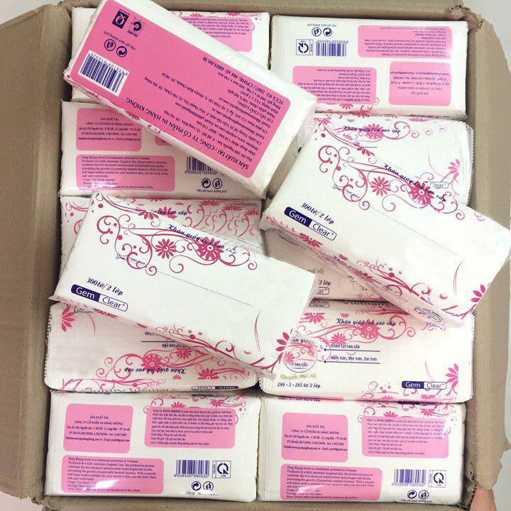 Thùng 40 gói Giấy ăn hàng không [300 tờ/gói, giấy 3 lớp] - Siêu mềm mịn
