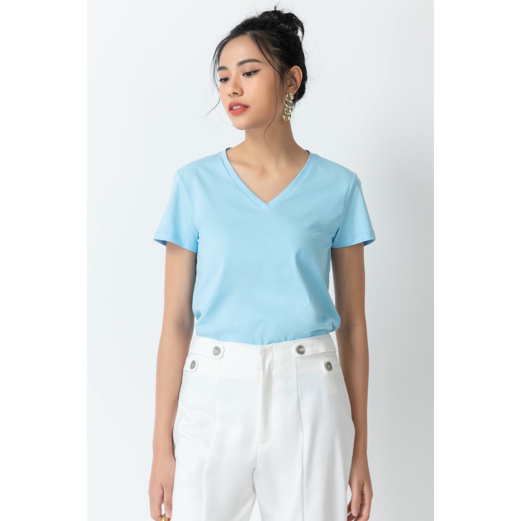Áo Thun nữ Trơn Cổ V IVY moda MS 57P0155