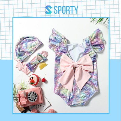 Đồ bơi trẻ em dạng váy - Áo bơi một mảnh liền thân màu lấp lánh SPORTY SW1907