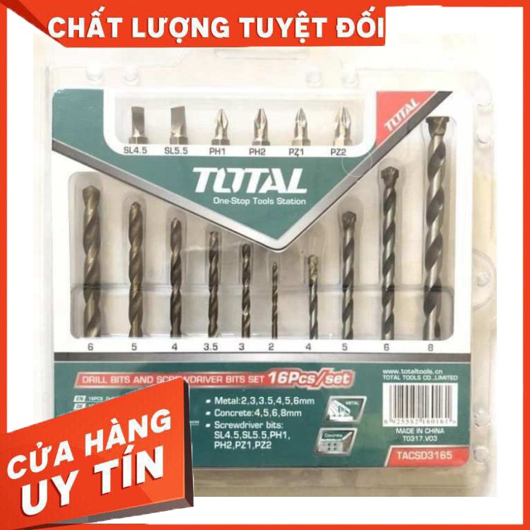 Bộ Mũi Khoan Đa Năng Và Bắt Vít 16 Chi Tiết Total TACSD3165