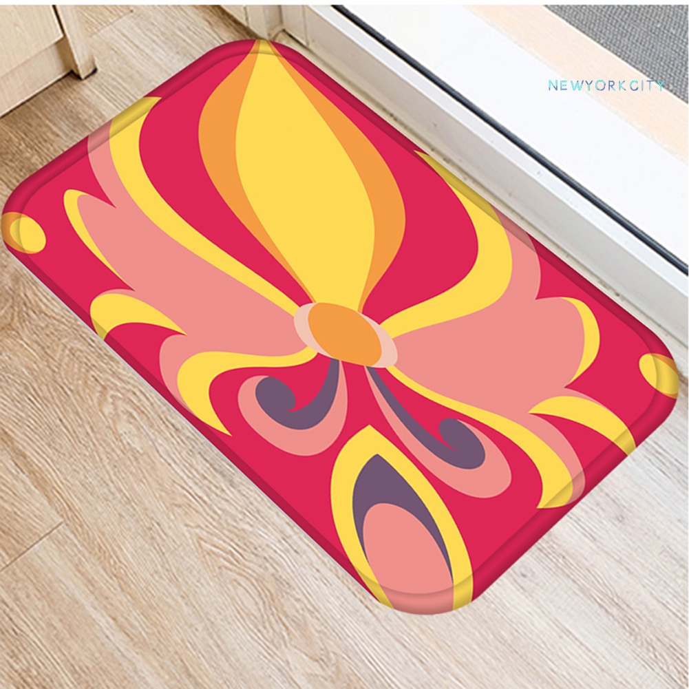 Thảm lót cửa chùi chân Chống Trượt Hình Hoa Nhiều Màu Sắc