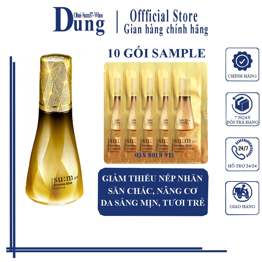 Combo 10 Gói Tinh Chất Chống Lão Hoá Phục Hồi Da Su:m37 Summar Elixir 8- Micracles Power Essence