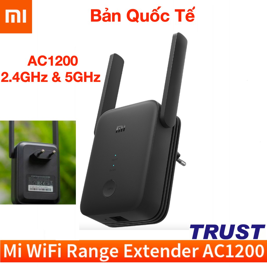 [Bản Quốc Tế] Kích sóng wifi Xiaomi AC1200 Mi Wifi Range Extender-RA75- Bộ kích wifi 2 băng tần 2.4GHz 5GHz