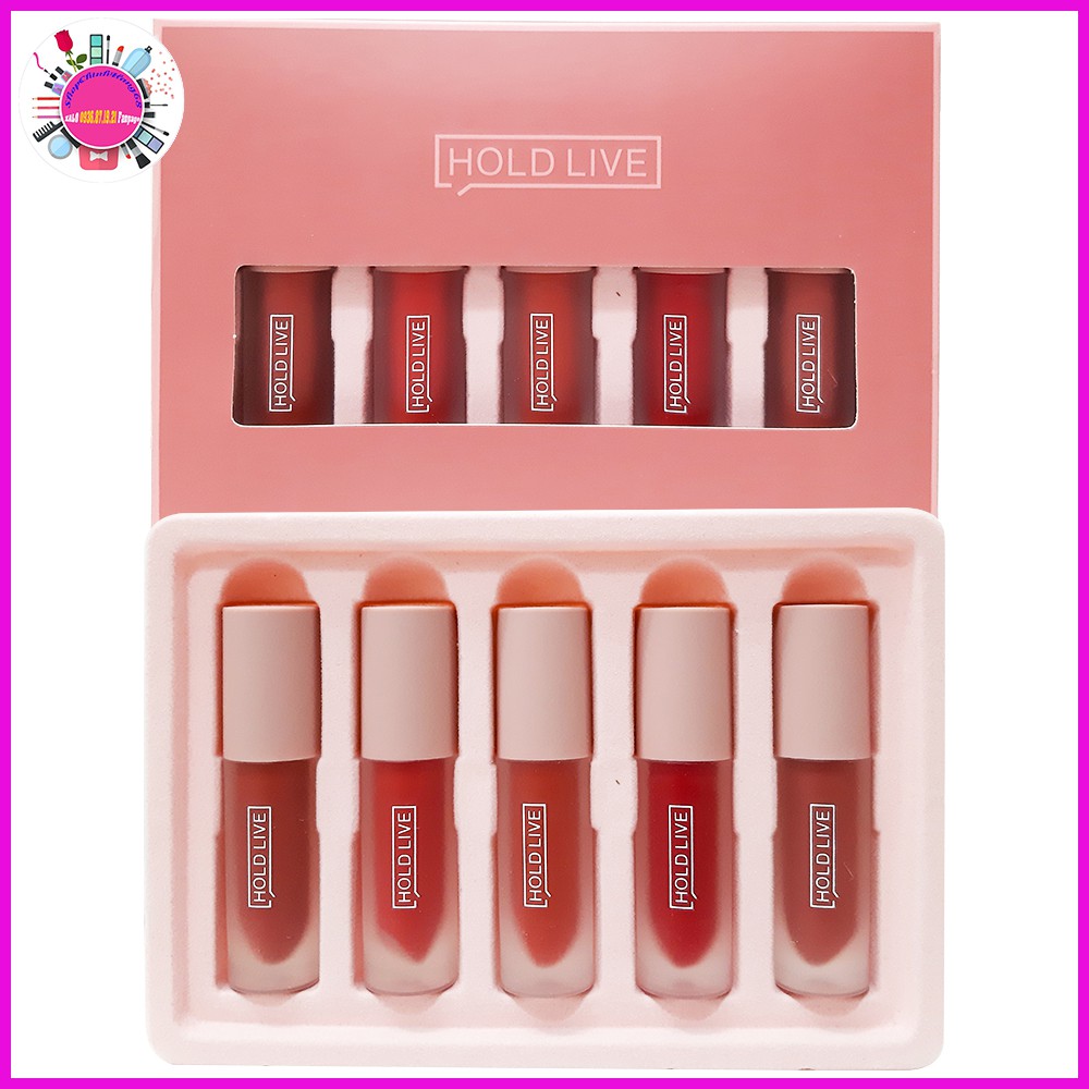 SON KEM HOLDLIVE LIGHT MATTE LIP GLAZE SUIT SET 5 CÂY