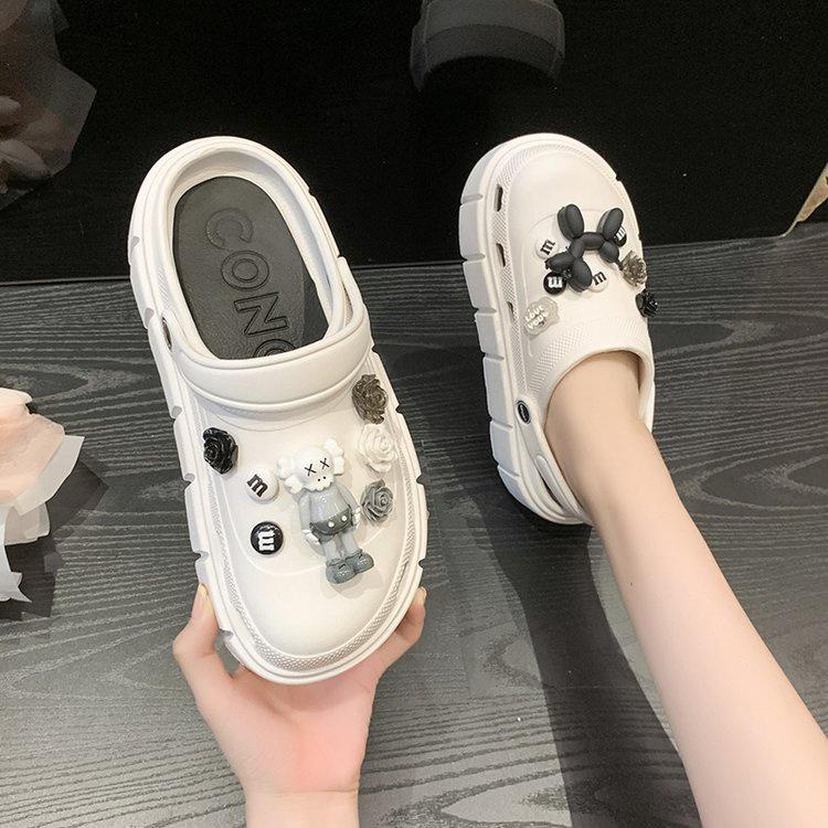 Dép ulzzang độn đế Cross nữ đế cao siêu nhẹ kèm Sticker dễ thương - dép bánh mì nữ hot trend 2022 mã CR36