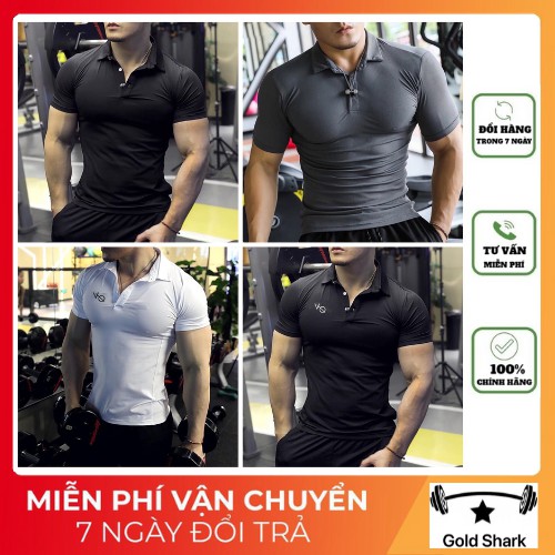 ÁO TẬP GYM NAM GOLD SHARK THUN LẠNH CO GIÃN 4 CHIỀU, MẶC THOẢI MÁI, THOÁNG MÁT CỰC THÍCH GS01