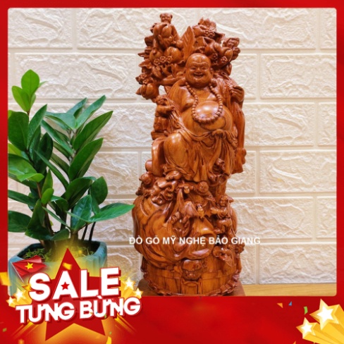 Tượng phật di lặc ngũ phúc gỗ hương cao 40 cm