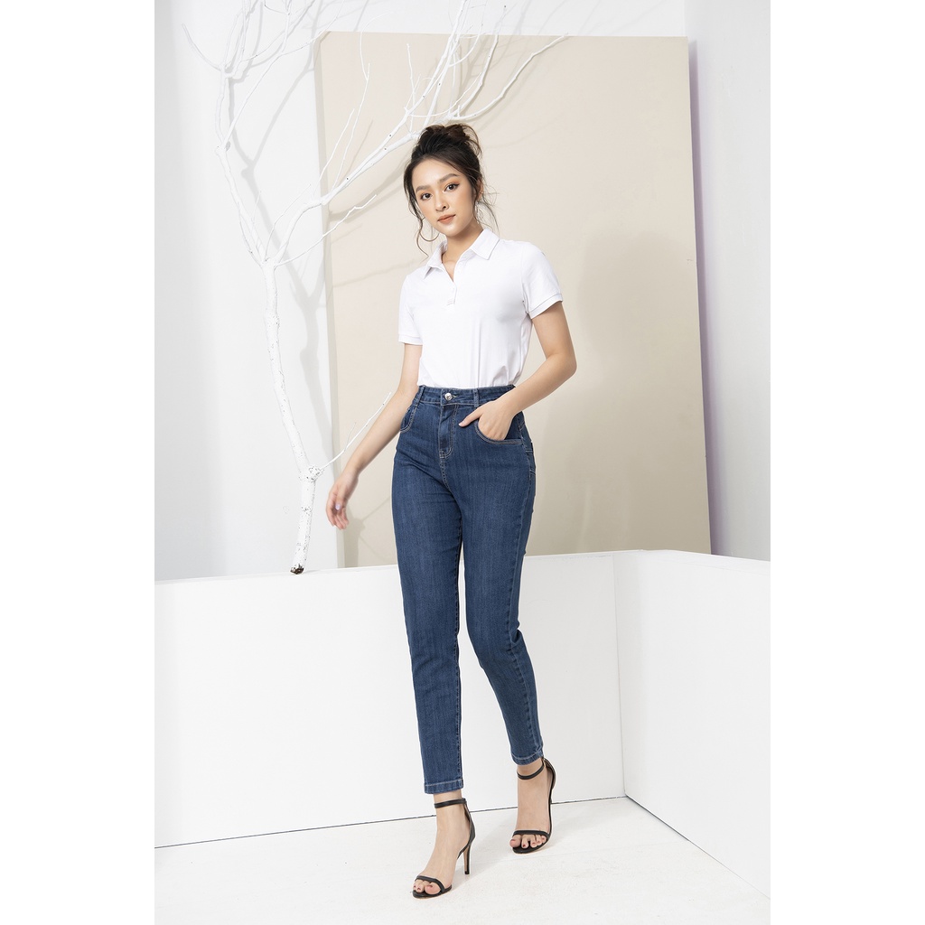 Quần jeans nữ ống đứng dáng baggy Luperi cạp vừa trẻ trung chất jean thun co giãn tốt năng động thời trang LFQJ161