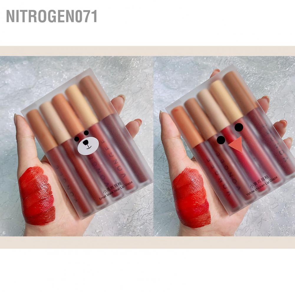 [Hàng mới về] Set 5 son bóng lì dạng lỏng lâu trôi màu sắc thời trang thích hợp làm quà tặng cho nữ giới
