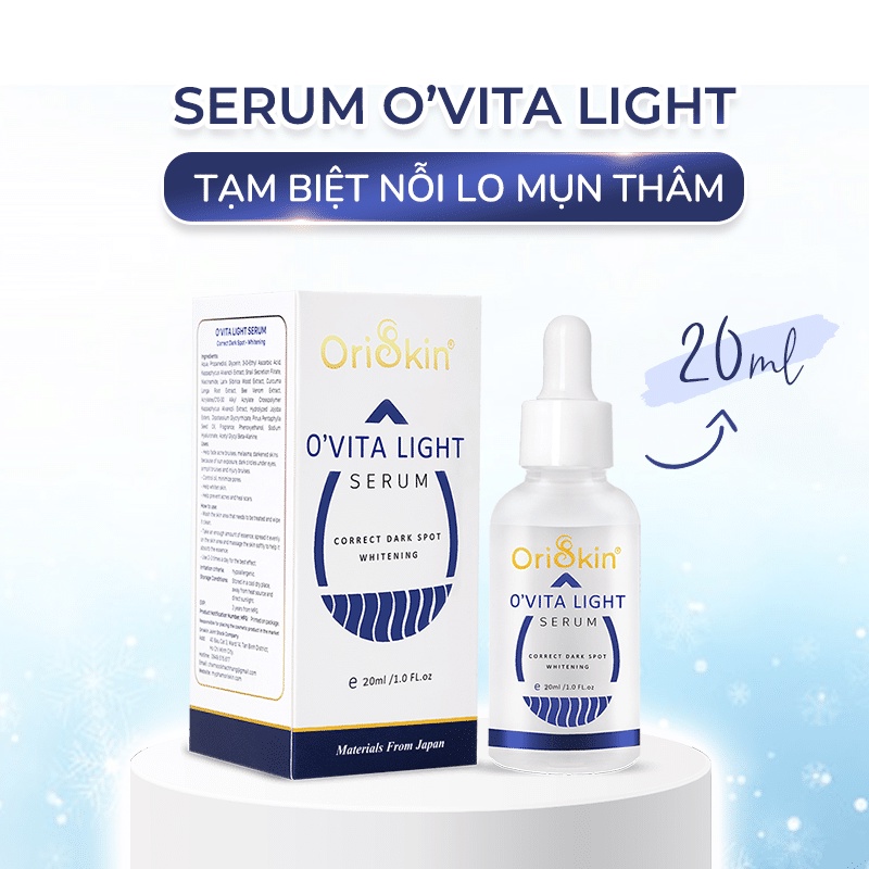 Serum Mờ Thâm Trắng Da Kiềm Dầu Se Khít Lỗ Chân Lông Oriskin O’vita Light Serum 30ml