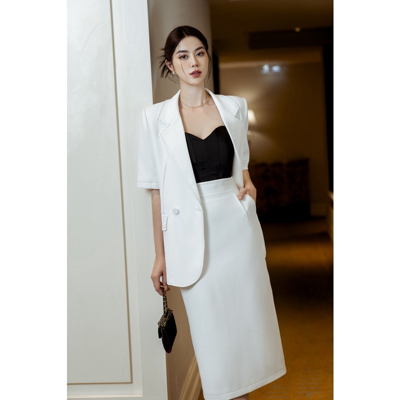 Chân Váy Viền Chỉ Ôm Dáng Sang Trọng Mặc Đi Làm Đi Tiệc By LEMIA Design - 22Z060