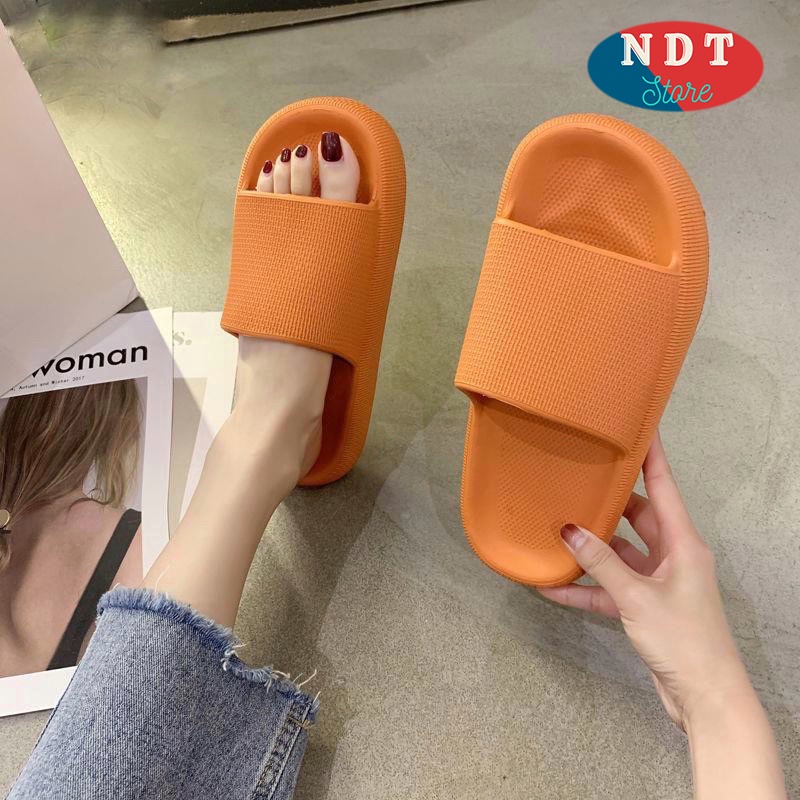Dép Quai Ngang,Bánh Mì thông hơi Nam,Nữ ulzzang độn đế 4 cm đúc nguyên khối, siêu nhẹ, siêu êm, chống trượt