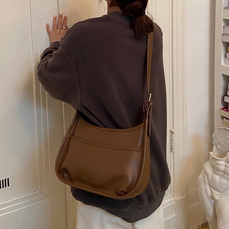 (Có sẵn) Túi HOBO Bag đeo chéo da mềm đẹp ulzzang