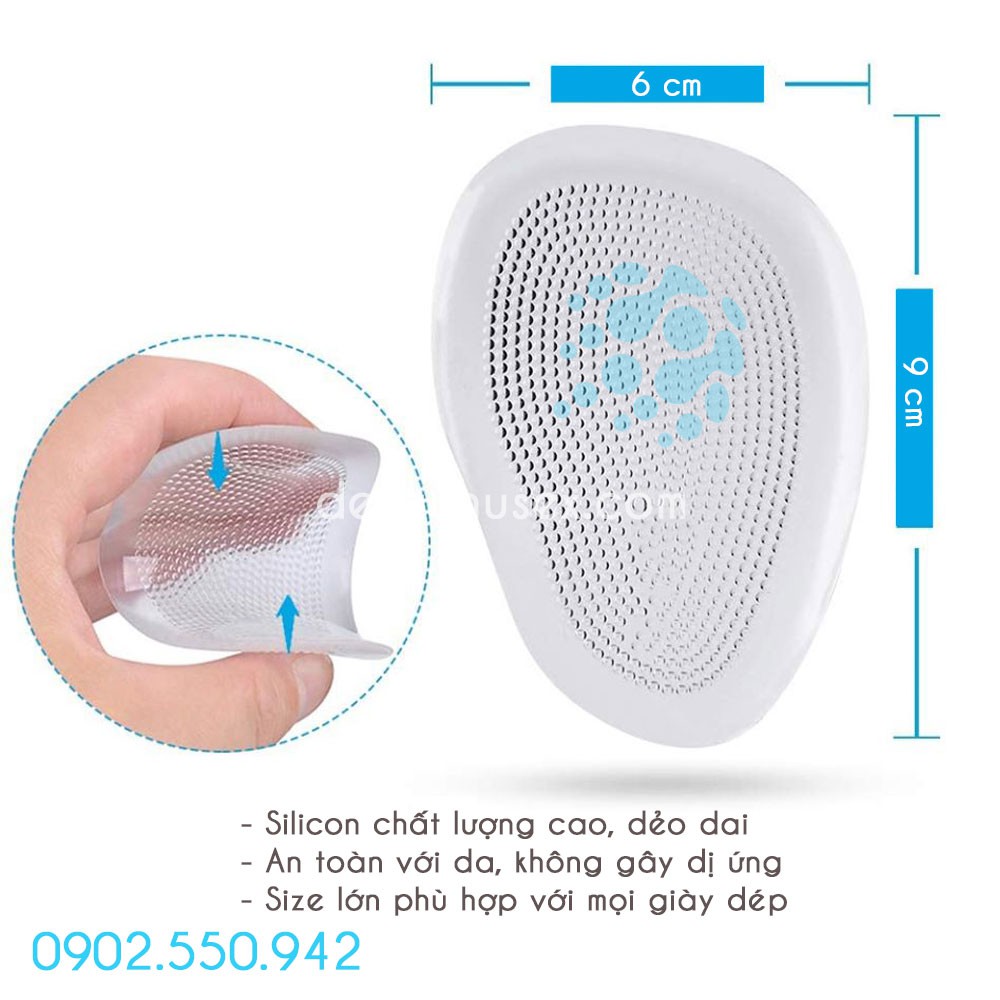 Miếng lót giày mũi giày silicon cao cấp COLOR - Siêu êm siêu dày - LGS3