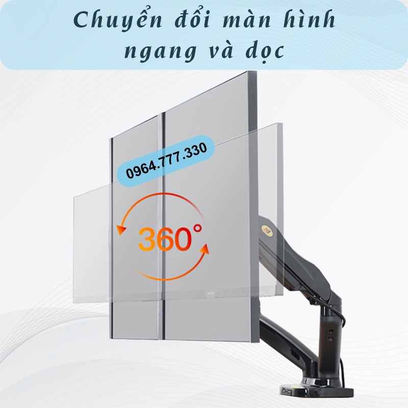F160 Giá treo 2 màn hình máy tính NB #Tay treo 2 màn hình đa năng #Xoay 360 độ  NorthBayou