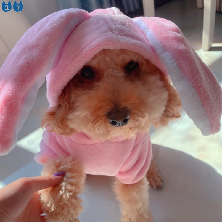 Áo Sweater Thiết Kế Hình Thỏ Đáng Yêu Giữ Ấm Cho Thú Cưng 27Cm