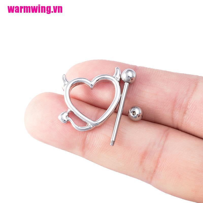 Khuyên Xỏ Cơ Thể Hình Trái Tim Có Sừng Ox Bằng Thép Phẫu Thuật