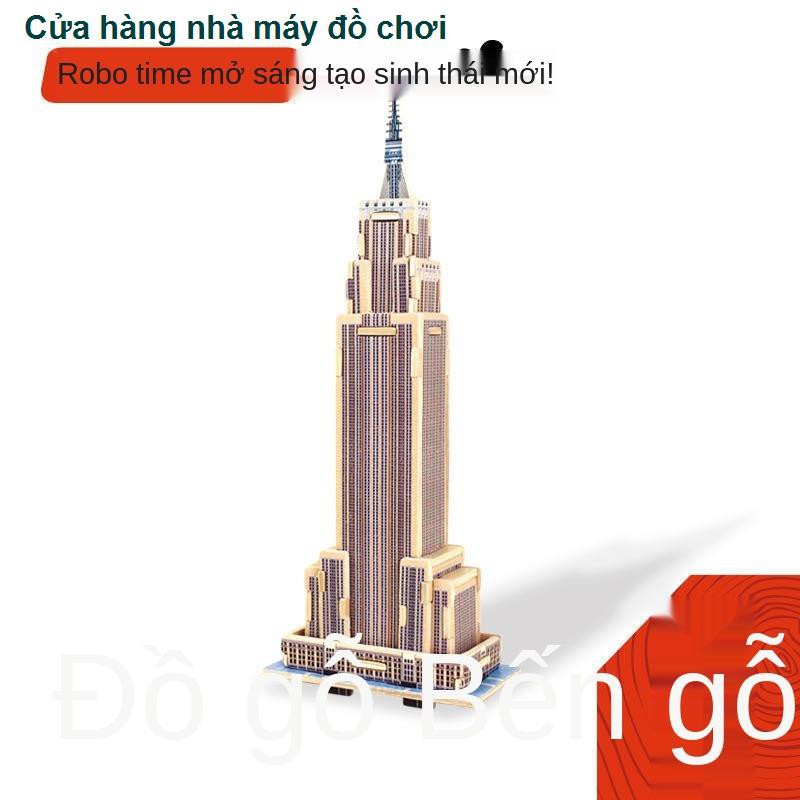 Wotai 3D gỗ rắn Bản vẽ sản phẩm Tự làm mô hình xây dựng mốc kiến ​​trúc nổi tiếng thế giới bằng tay tùy chỉnh thực1