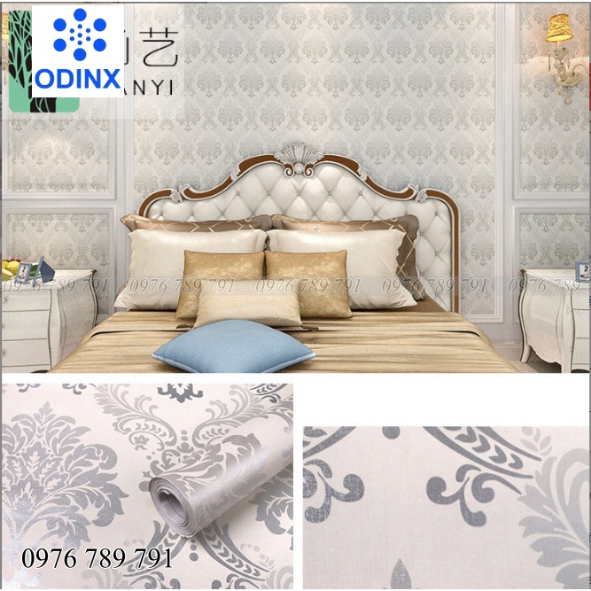 Giấy Dán Tường 3d Phòng Ngủ Có Keo Sẵn Decal Dán Tường 10m Trơn Vân Nhám