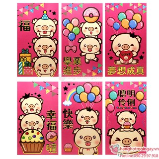combo 6 bao lì xì heo ngộ nghĩnh 2019  LX98