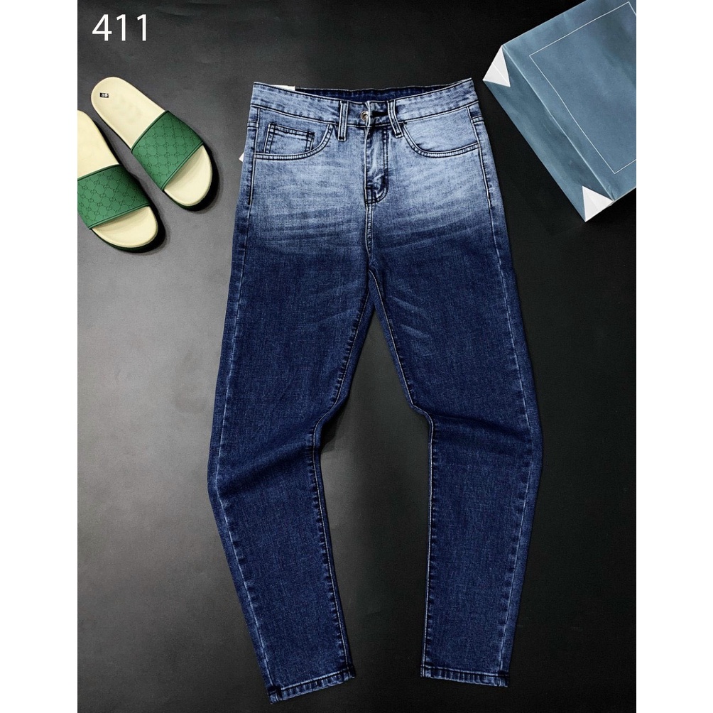 Quần jean nam dài, quần bò nam phối hai màu phong cách cá tính chất co dãn thoải mái hàng y hình [ẢNH THẬT]