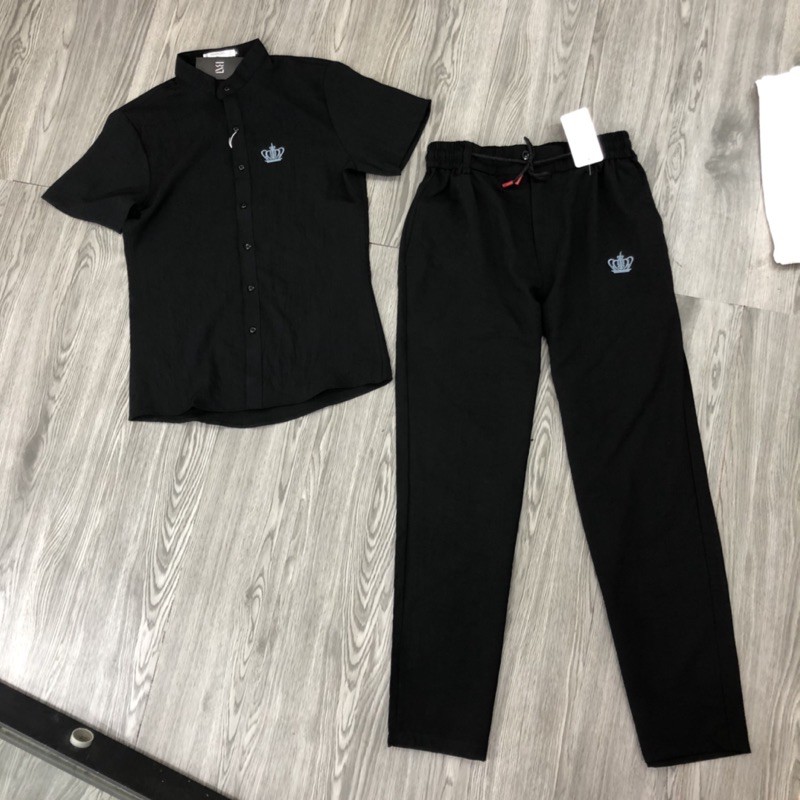 Bộ Đũi Nam Thêu Logo Quần Dài Đũi và Áo Đũi Ngắn Chất Đũi Xước Chất Mát, Mặc Nhẹ Như Không | BigBuy360 - bigbuy360.vn
