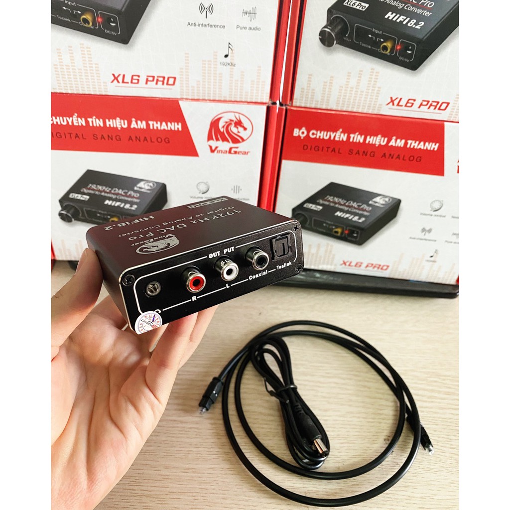 Bộ chuyển quang optical sang audio VINAGEAR XL6 PRO có nút điều chỉnh âm lượng
