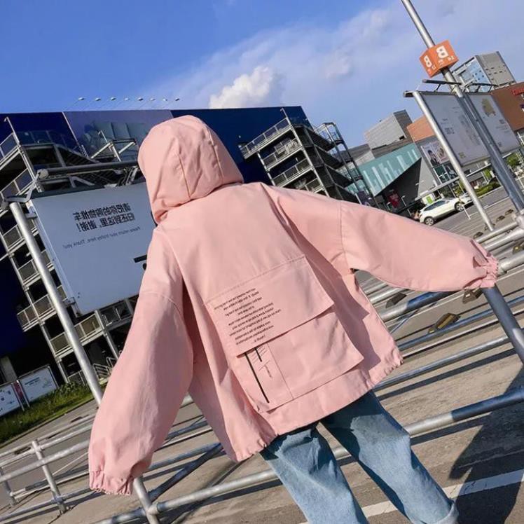 Áo khoác kaki túi hộp unisex form rộng Túi Hộp Sau nam nữ thời trang kim gia