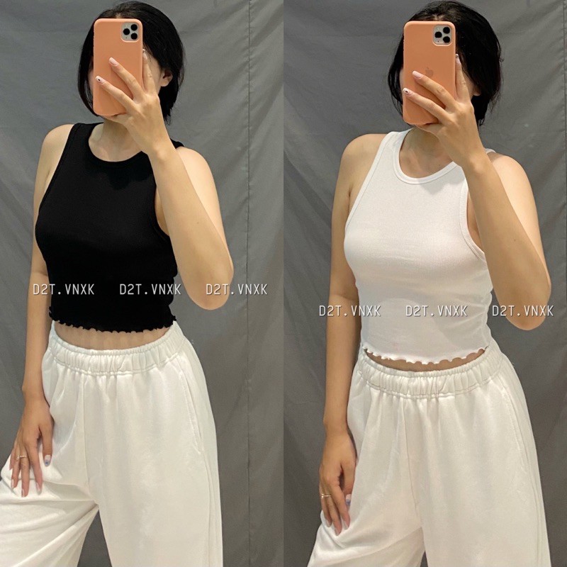 Áo Croptop Ba Lỗ Cuốn Biên VNXK