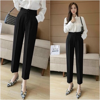 Quần baggy công sở, quần baggy nữ  2 cúc lên form tôn dáng vải cao cấp