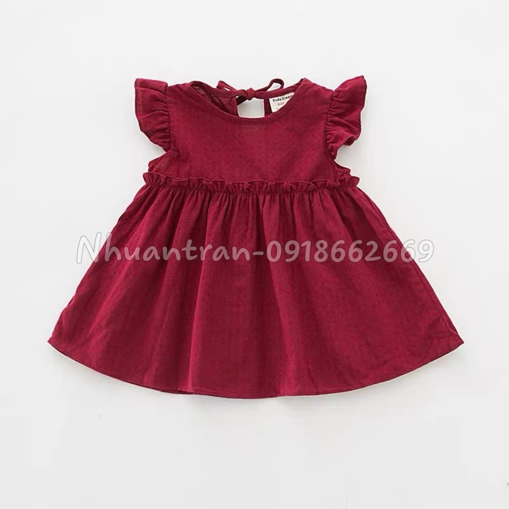 [Mã FADI5K245 giảm 5K đơn 0đ] Váy bé gái (váy đũi) chất liệu vải Đũi cao cấp size 5-19 kg