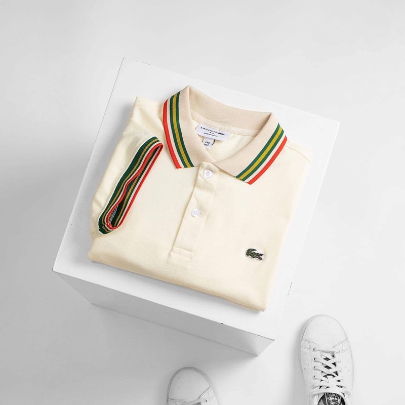 ÁO THUN POLO LACOSTE NGẮN TAY CỔ TRỤ CAO CẤP 3 MÀU ( TRẮNG , XANH RÊU , ĐỎ )
