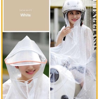 Áo mưa trong suốt loại dày hoa văn sịn